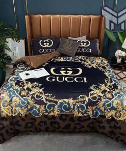 Gucci Bedding Set, Gucci Leopard Luxury Brand Bedding Set Bedspread Duvet Cover Set Home Decor