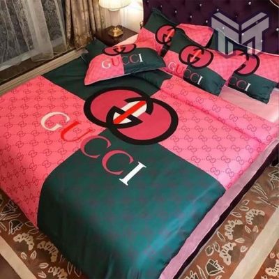 Gucci Bedding Set, Gucci Logo Luxury Brand Bedding Set Home Decor