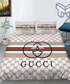 Gucci Bedding Set, Gucci Logo New Luxury Fashion Brand Bedding Bedspread Duvet Cover Set