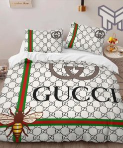 Gucci Bedding Set, Gucci Luxury Brand Bee High-End Bedding Set Home Decor