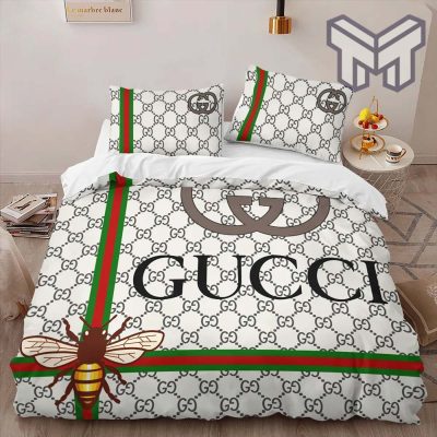 Gucci Bedding Set, Gucci Luxury Brand Bee High-End Bedding Set Home Decor