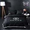 Gucci Bedding Set, Gucci Luxury Brand Black Bedding Set Bedspread Duvet Cover Set Home Decor