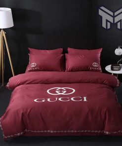 Gucci Bedding Set, Gucci Luxury Brand Red Bedding Set Bedspread Duvet Cover Set Home Decor