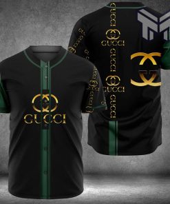 Gucci black baseball jersey shirt luxury clothing clothes sport outfit for men women hot 2023