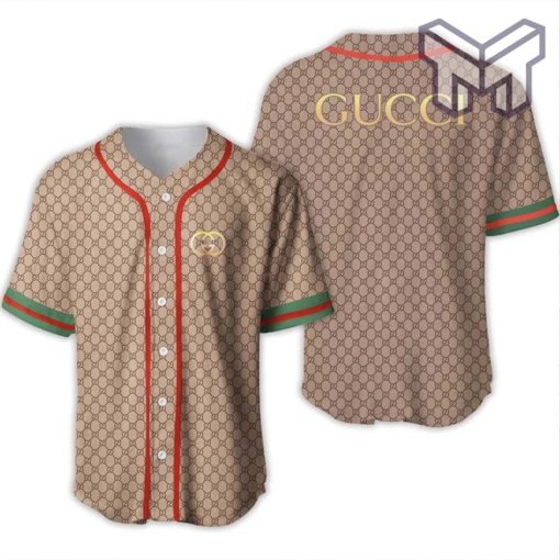 Gucci brown baseball jersey shirt luxury clothing clothes sport for men women hot 2023 Type01