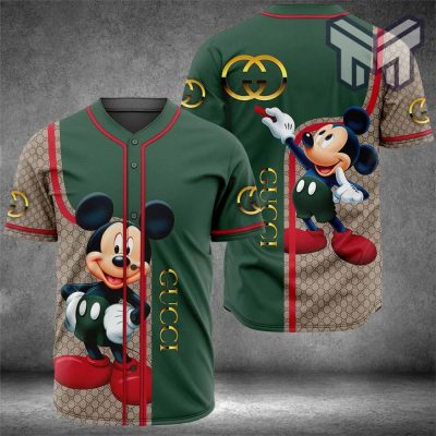 Gucci mickey mouse baseball jersey shirt luxury clothing clothes sport outfit for men women hot 2023