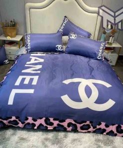 chanel-bedding-sets-chanel-blue-printed-bedding-sets-quilt-sets-duvet-cover-luxury-brand-bedding-decor-bedroom-sets