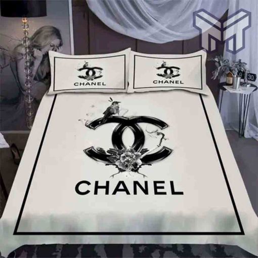 chanel-bedding-sets-chanel-flowers-bird-bedding-3d-printed-bedding-sets-quilt-sets-duvet-cover-luxury-brand-bedding-decor-bedroom-sets