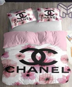 chanel-bedding-sets-chanel-flowers-printed-bedding-sets-quilt-sets-duvet-cover-luxury-brand-bedding-decor-bedroom-sets