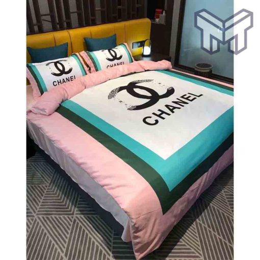 chanel-bedding-sets-chanel-light-pink-blue-luxury-brand-bedding-set-home-decor