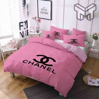 chanel-bedding-sets-chanel-light-pink-printed-bedding-sets-quilt-sets-duvet-cover-luxury-brand-bedding-decor-bedroom-sets