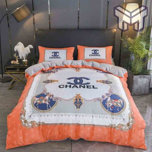 chanel-bedding-sets-chanel-logo-noble-printed-bedding-sets-quilt-sets-duvet-cover-luxury-brand-bedding-decor-bedroom-sets