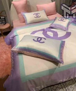 chanel-bedding-sets-chanel-logo-violet-printed-bedding-sets-quilt-sets-duvet-cover-luxury-brand-bedding-decor-bedroom-sets