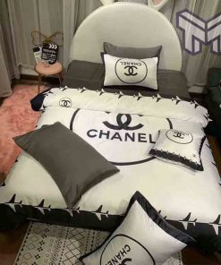 chanel-bedding-sets-chanel-logo-white-printed-bedding-sets-quilt-sets-duvet-cover-luxury-brand-bedding-decor-bedroom-sets