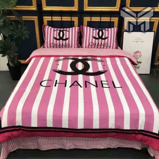 chanel-bedding-sets-chanel-pink-white-luxury-brand-bedding-set-home-decor