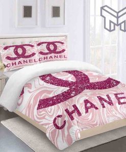 chanel-bedding-sets-chanel-pinky-fashion-logo-luxury-brand-bedding-set-home-decor