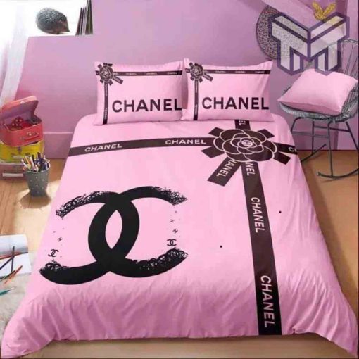 chanel-bedding-sets-chanel-pinky-hot-new-brown-luxury-brand-bedding-set-bedspread-duvet-cover-set-home-decor