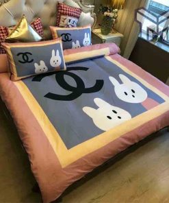 chanel-bedding-sets-chanel-rabbit-printed-bedding-sets-quilt-sets-duvet-cover-luxury-brand-bedding-decor-bedroom-sets