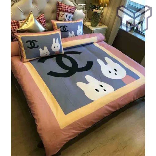 chanel-bedding-sets-chanel-rabbit-printed-bedding-sets-quilt-sets-duvet-cover-luxury-brand-bedding-decor-bedroom-sets