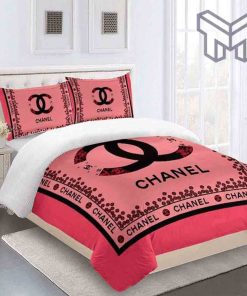 chanel-bedding-sets-chanel-red-fashion-logo-luxury-brand-bedding-set-home-decor