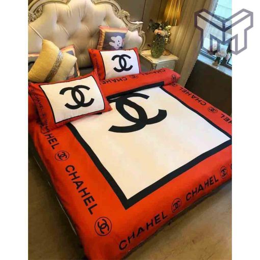 chanel-bedding-sets-chanel-red-printed-bedding-sets-quilt-sets-duvet-cover-luxury-brand-bedding-decor-bedroom-sets