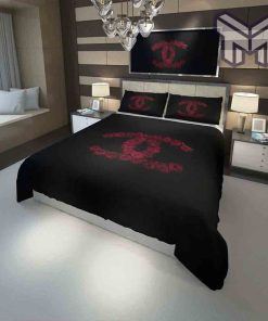 chanel-bedding-sets-chanel-red-roses-luxury-brand-high-end-bedding-set-home-decor