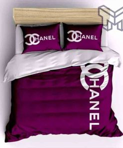 chanel-bedding-sets-chanel-violet-printed-bedding-sets-quilt-sets-duvet-cover-luxury-brand-bedding-decor-bedroom-sets