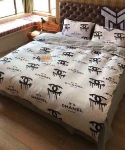 chanel-bedding-sets-chanel-white-dirty-logo-bedding-3d-printed-bedding-sets-quilt-sets-duvet-cover-luxury-brand-bedding-decor-bedroom-sets