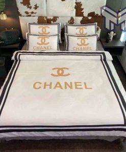 chanel-bedding-sets-chanel-white-printed-bedding-sets-quilt-sets-duvet-cover-luxury-brand-bedding-decor-bedroom-sets