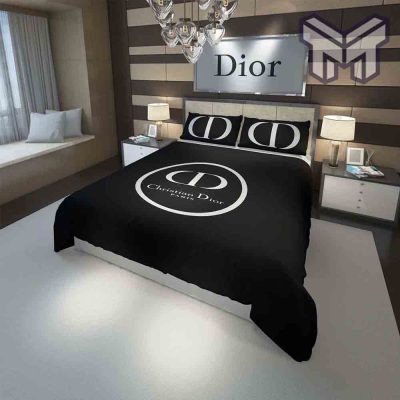 dior-bedding-sets-christian-dior-black-circle-fashion-luxury-brand-premium-bedding-set-home-decor