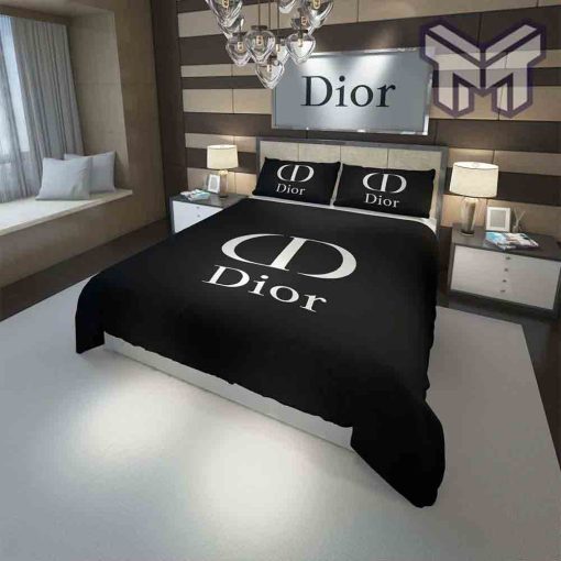 dior-bedding-sets-christian-dior-logo-black-fashion-luxury-brand-premium-bedding-set-home-decor