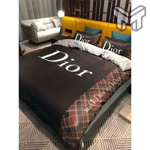 dior-bedding-sets-dior-black-logo-luxury-brand-bedding-set-home-decor