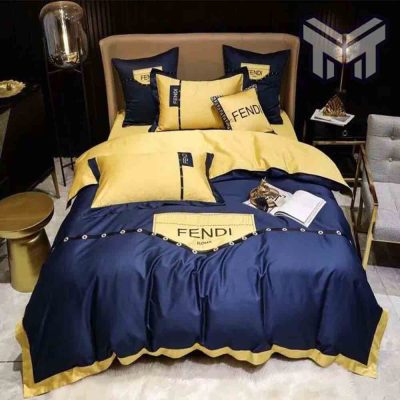 fendi-bedding-sets-fendi-blue-yellow-luxury-brand-premium-bedding-set-bedspread-duvet-cover-set-home-decor