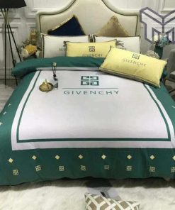 givenchy-bedding-set-givenchy-green-white-luxury-brand-high-end-premium-bedding-set-home-decor