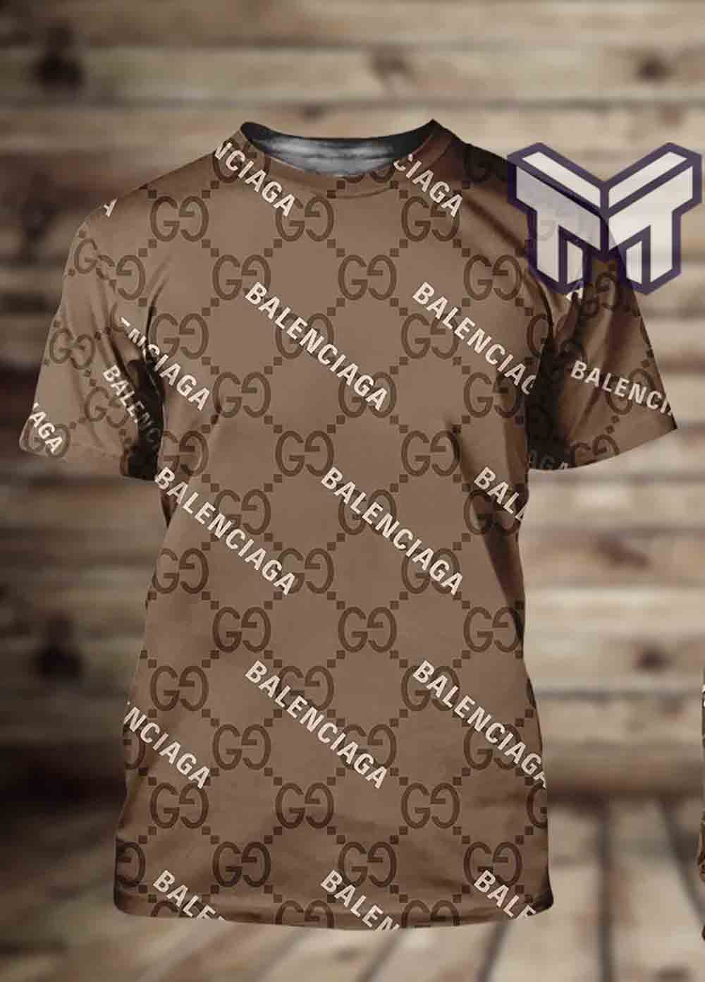 Gucci Balenciaga Brown Luxury Brand T-Shirt Outfir For Men Women
