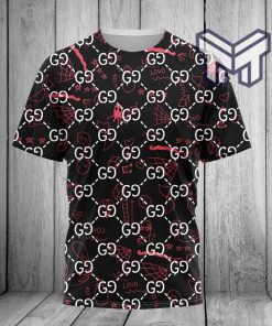 gucci-shirt-gucci-red-pattern-black-luxury-brand-t-shirt-outfit-for-men-women