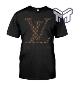 louis-vuitton-shirt-louis-vuitton-brown-logo-black-luxury-brand-t-shirt-gift-for-men-women