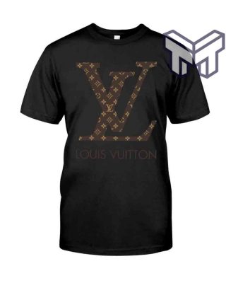 louis-vuitton-shirt-louis-vuitton-brown-logo-black-luxury-brand-t-shirt-gift-for-men-women