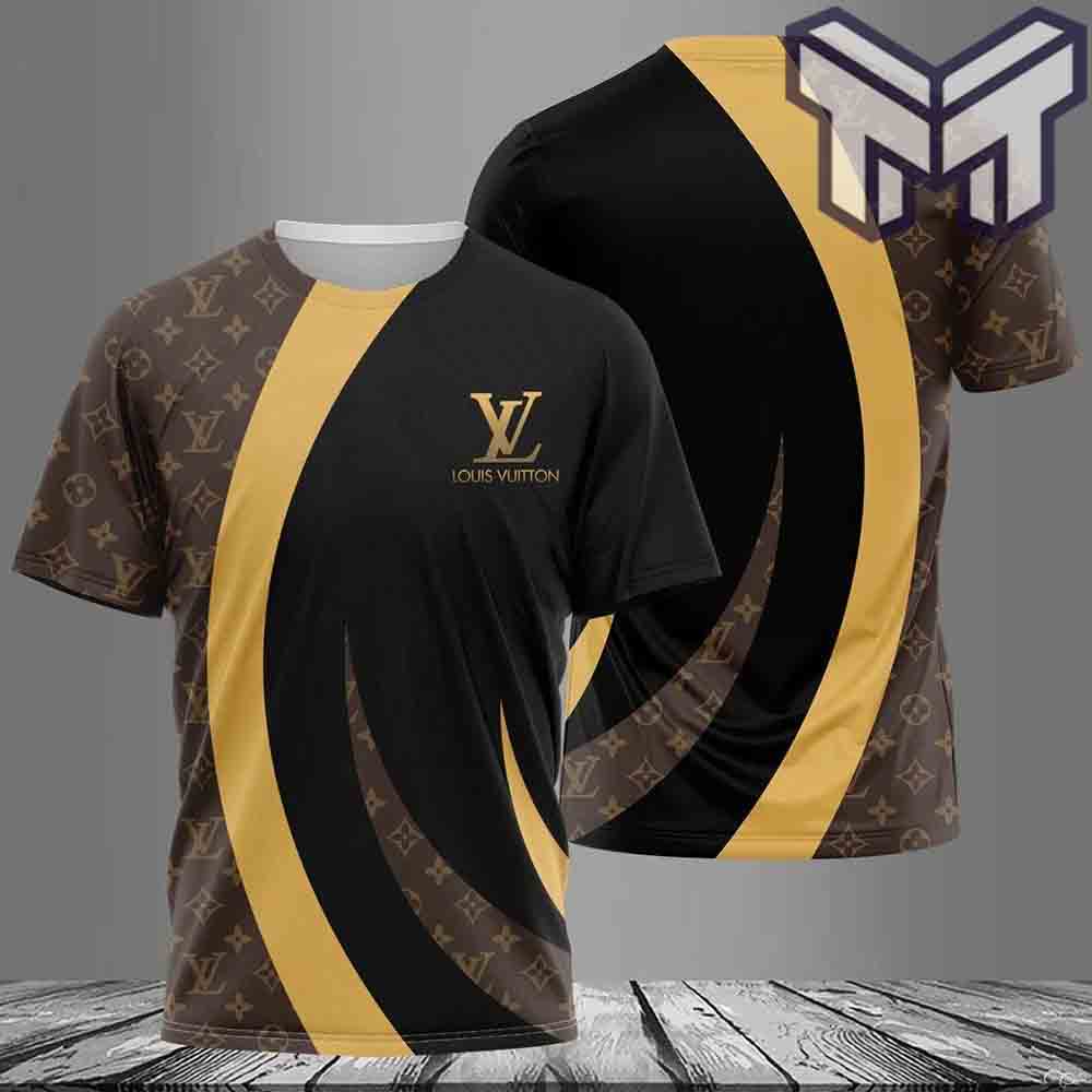 Louis Vuitton Brown Yellow Black Luxury Brand T-Shirt Outfir For
