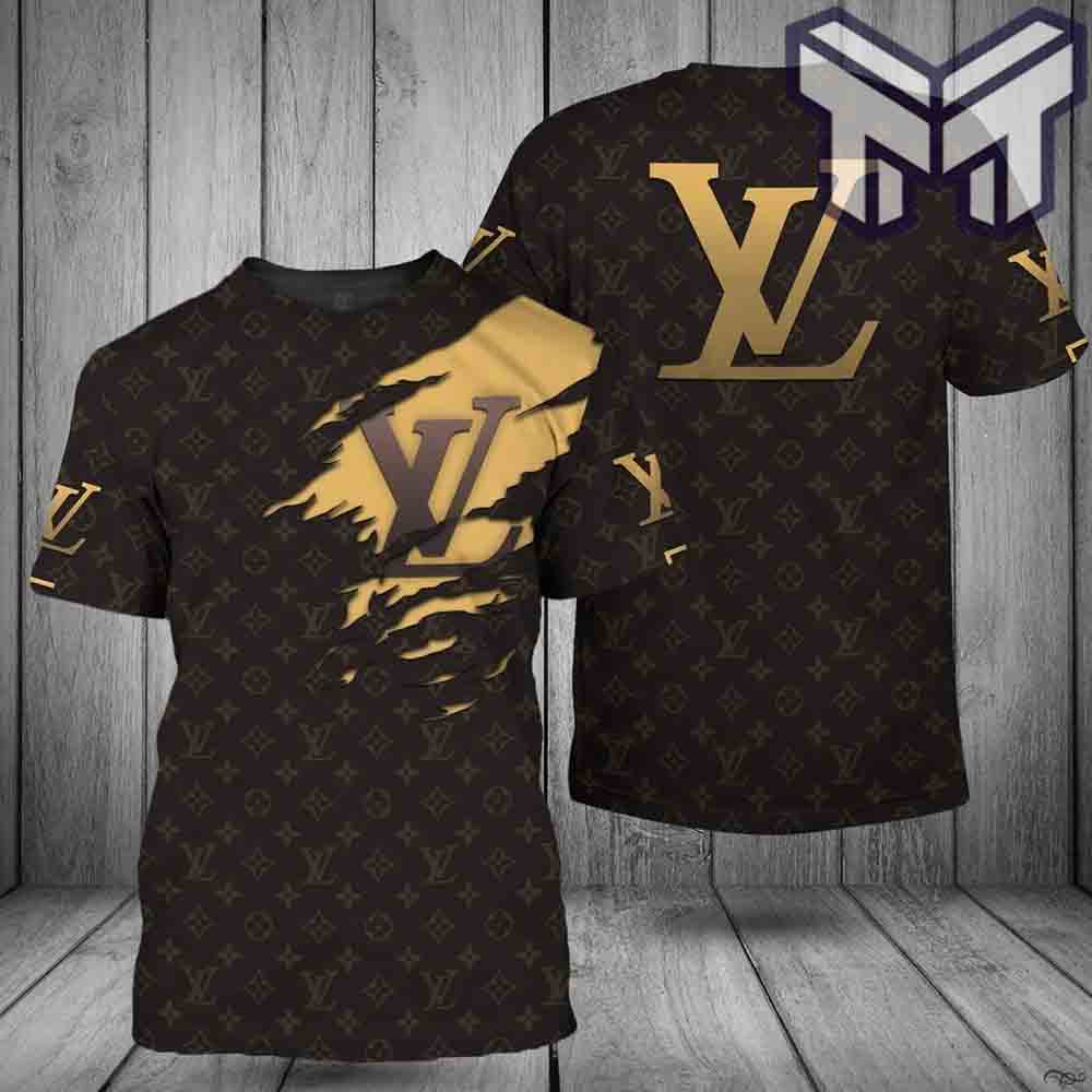 Louis Vuitton Shirt, Louis Vuitton Dark Brown Luxury Brand T-Shirt