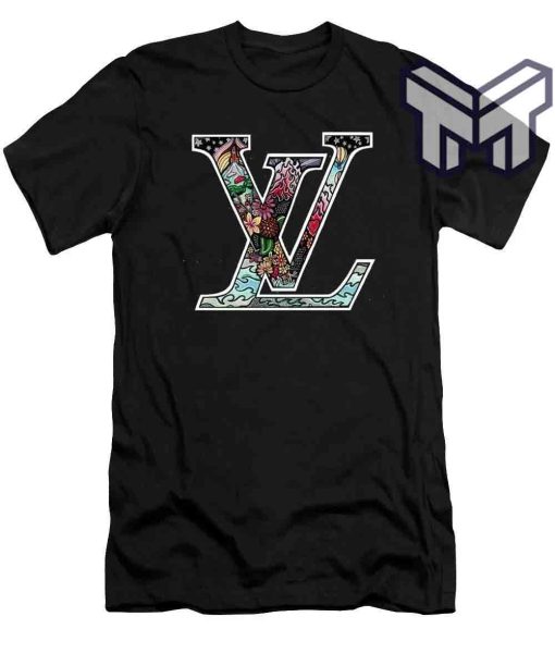 louis-vuitton-shirt-louis-vuitton-flowers-black-luxury-brand-t-shirt-gift-for-men-women-special-gift