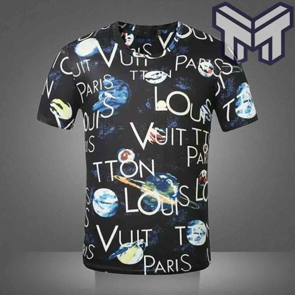 Louis Vuitton Shirt, Louis Vuitton Planet Black Premium T-Shirt Luxury  Brand Outfit For Men Women - Muranotex Store