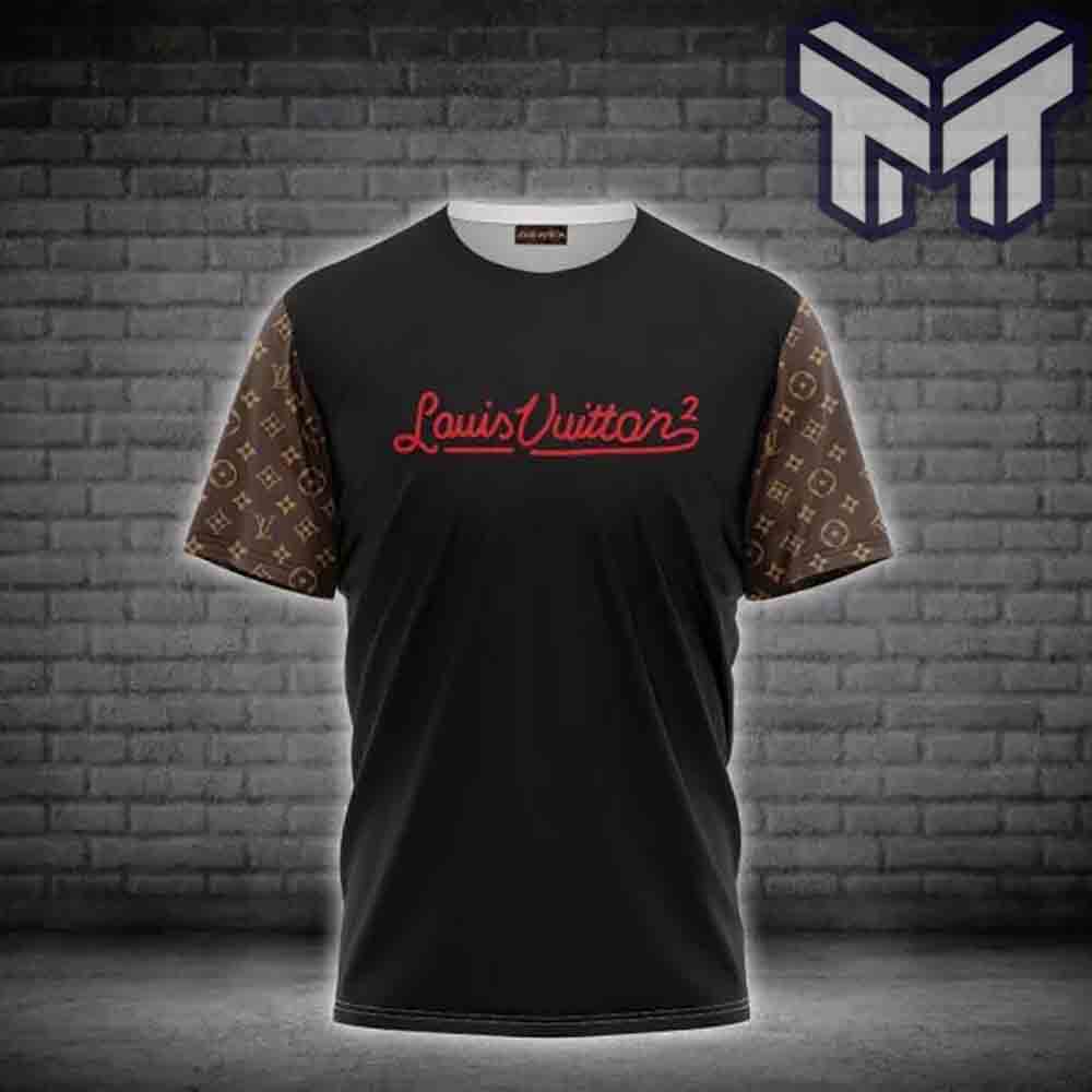 Louis Vuitton Shirt, Louis Vuitton Brown Logo Black Luxury Brand T-Shirt  Gift For Men Women - Muranotex Store