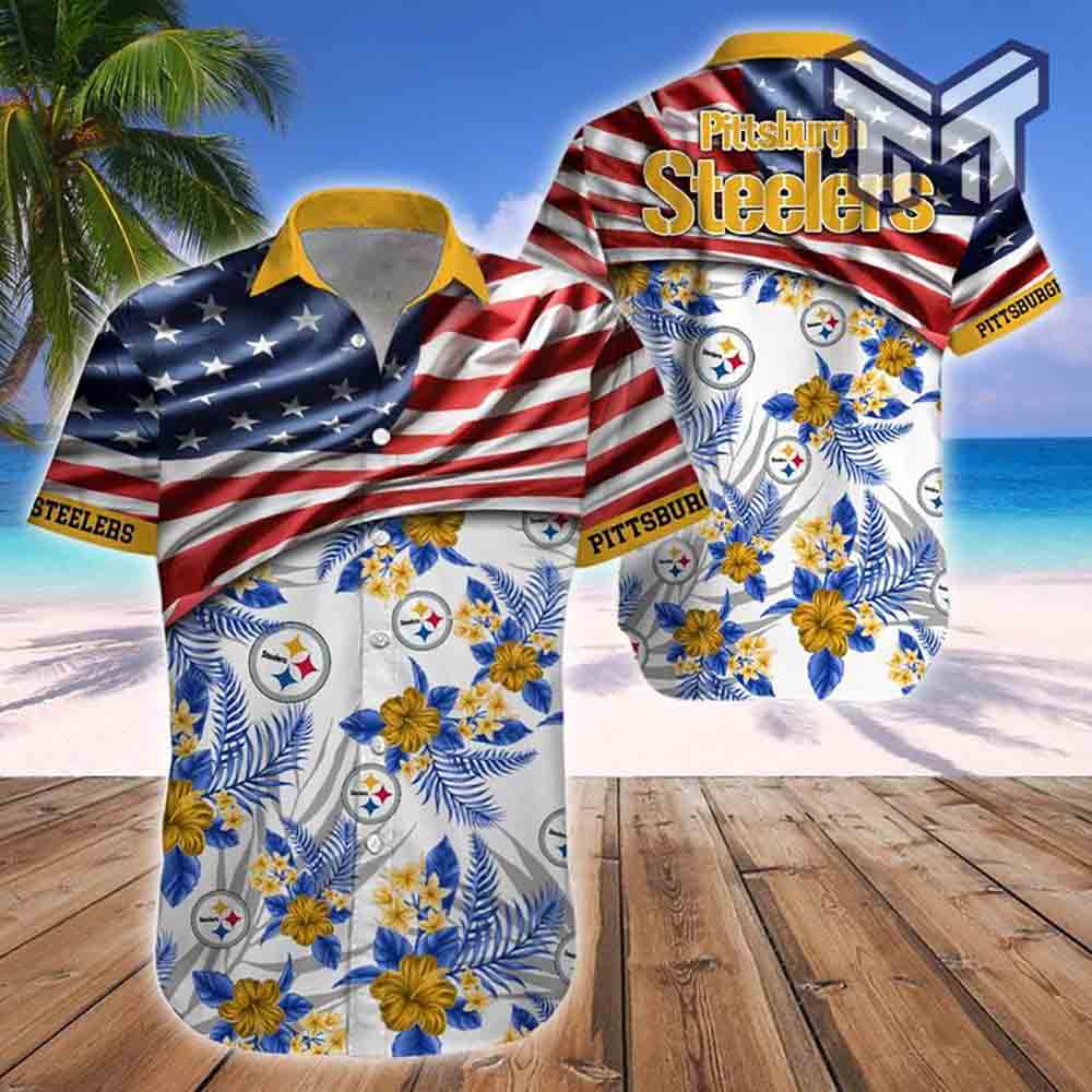 Pittsburgh Steelers Summer Shirts Hawaiian Shirts Short Sleeve Beach Shirt  Tee
