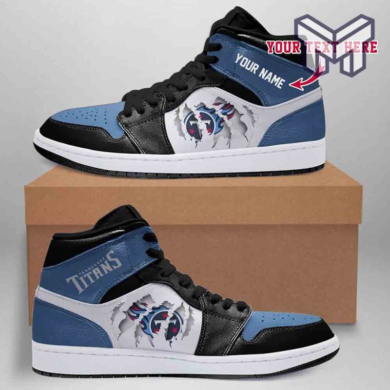 Tennessee Titans Air Jordan Hightop Shoes Custom Name - Freedomdesign