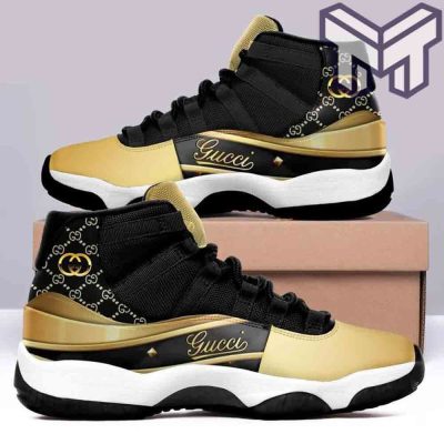 gucci-jordan-11-gucci-black-gold-air-jordan-11-sneakers-shoes-hot-2022-gifts-for-men-women-e2y