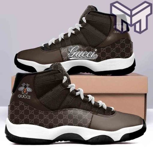 gucci-jordan-11-gucci-brown-bee-air-jordan-11-sneakers-shoes-hot-2022-gifts-for-men-women