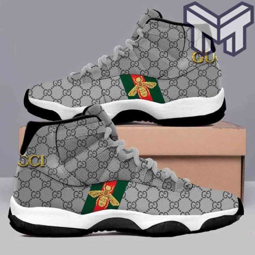 gucci-jordan-11-gucci-grey-luxury-bee-air-jordan-11-shoes-hot-gucci-sneakers-gifts-for-men-women