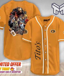 halloween-horror-characters-titos-vodka-baseball-jersey-alcohol-shirt-titos-fan-shirttitos-handmade-vodka-shirtlovers-baseball-jersey