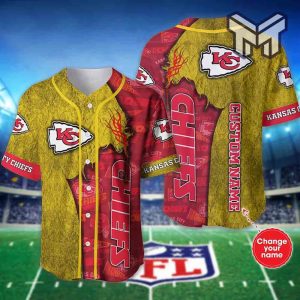 Kansas City Chiefs Custom Name Baseball Jersey NFL Shirt Best Gift